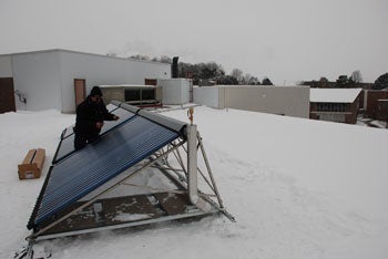 A photo of the finished solar panels.