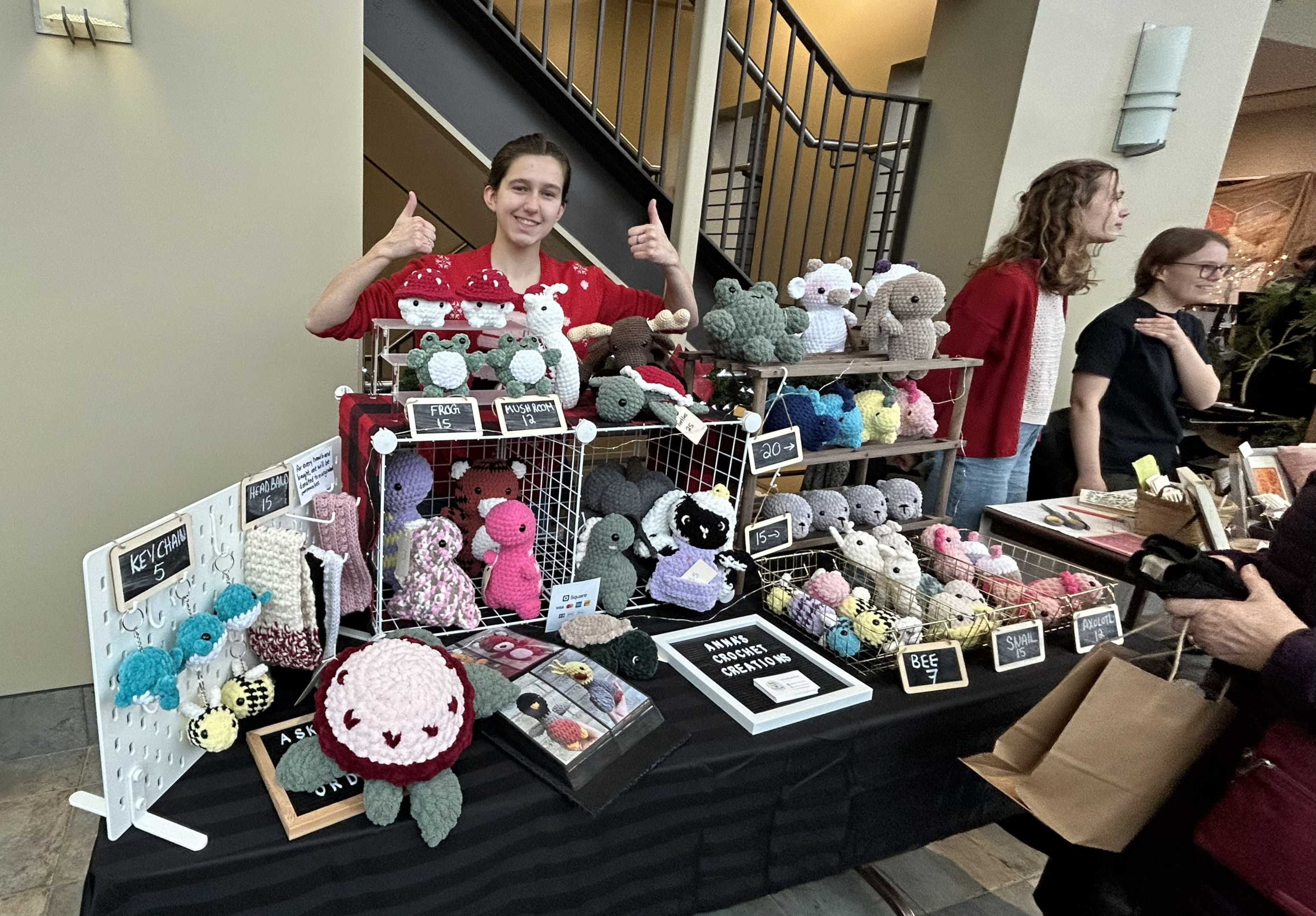 a crochet vendor at their table