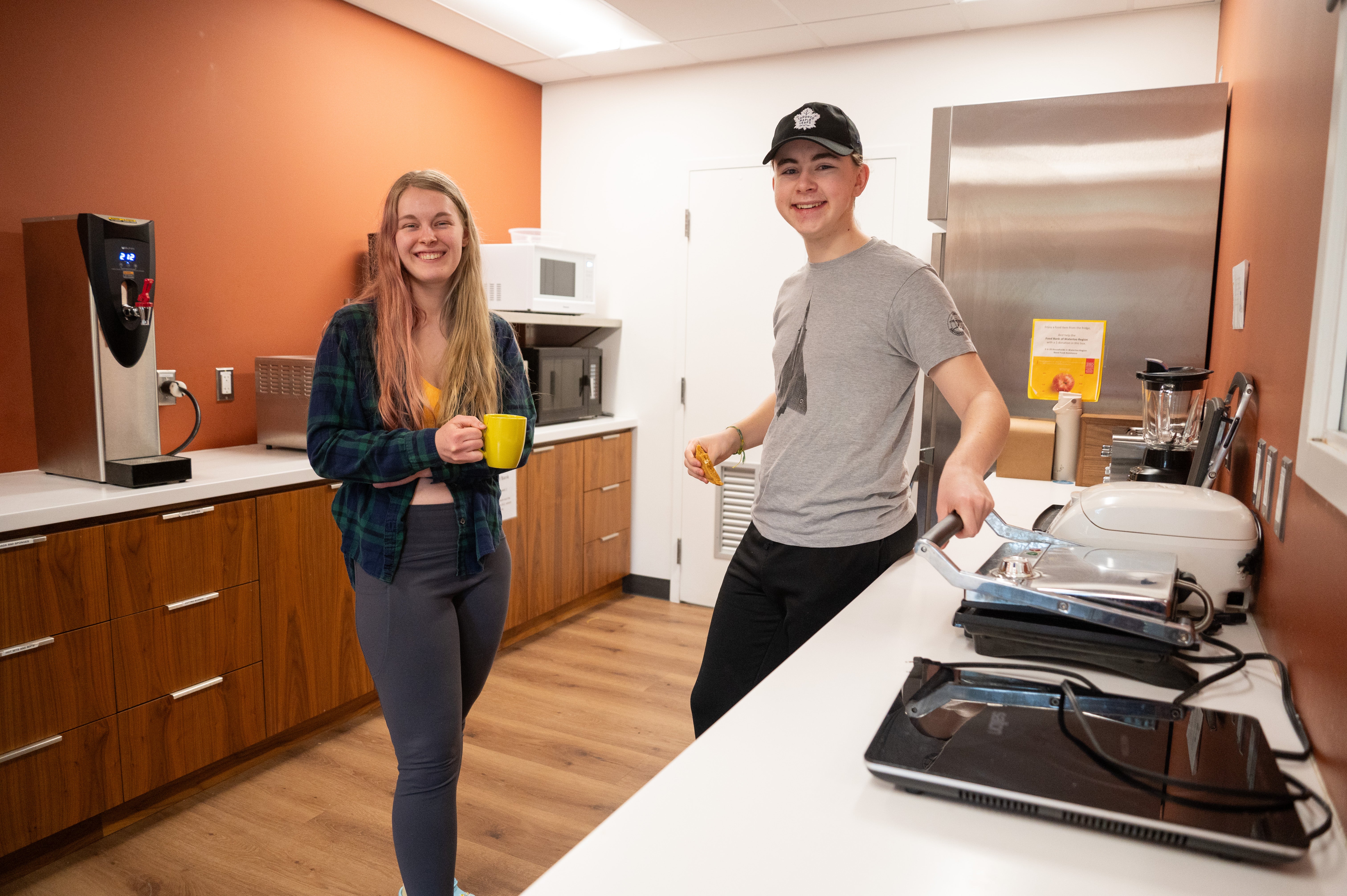 students in the kitchenette