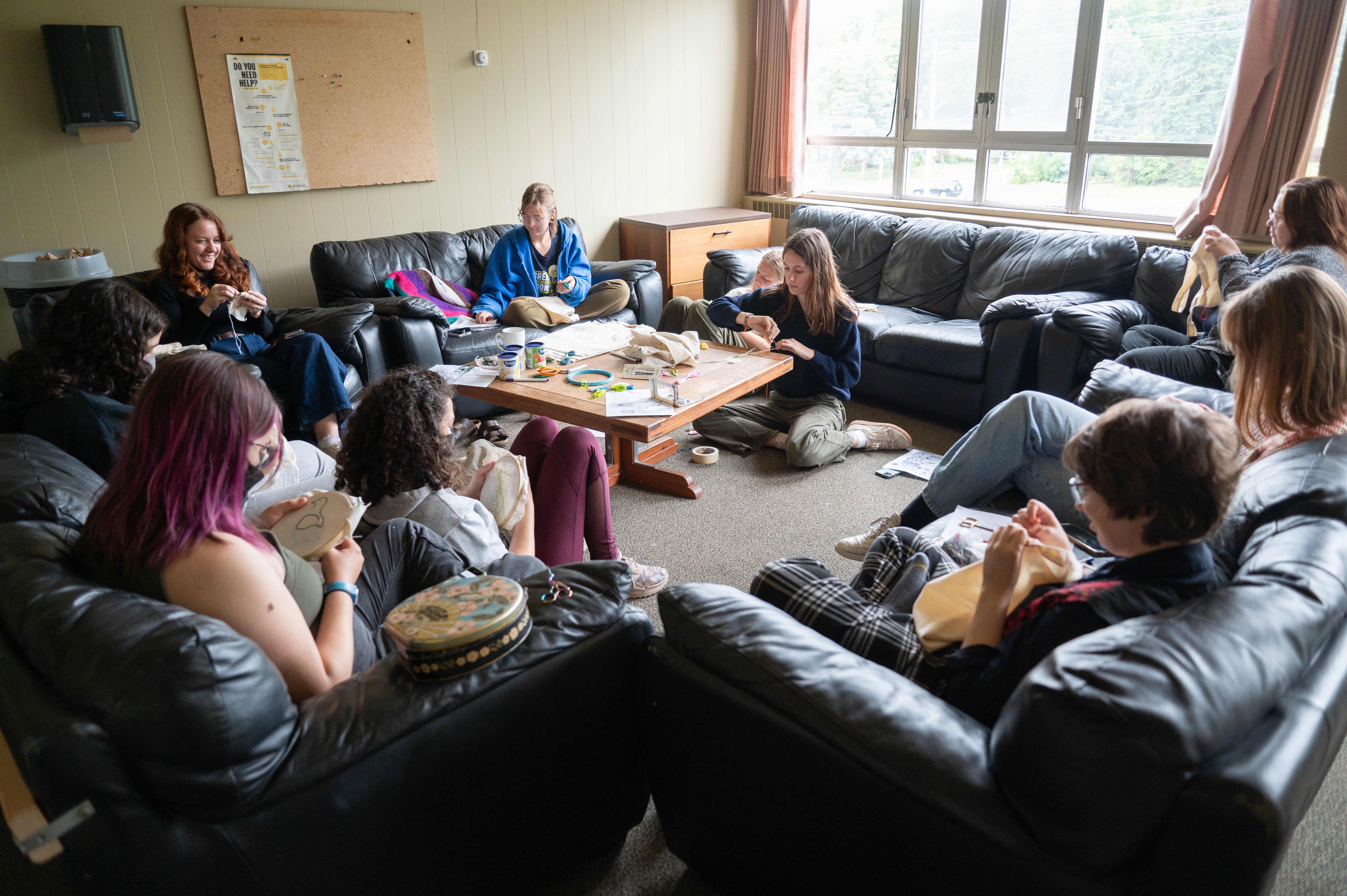 students in lounges