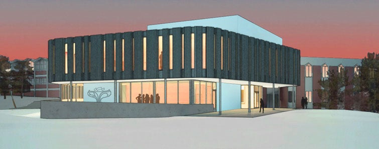 Exterior view of Conrad Grebel's new building project