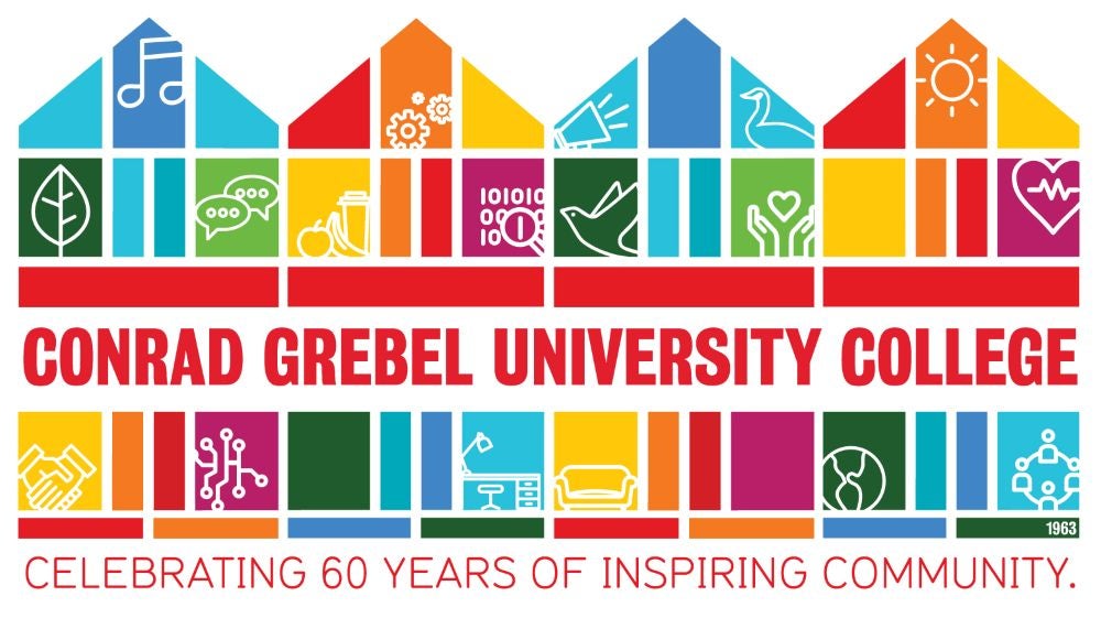 rainbow blocks recreate the grebel residence, with little icons in them.