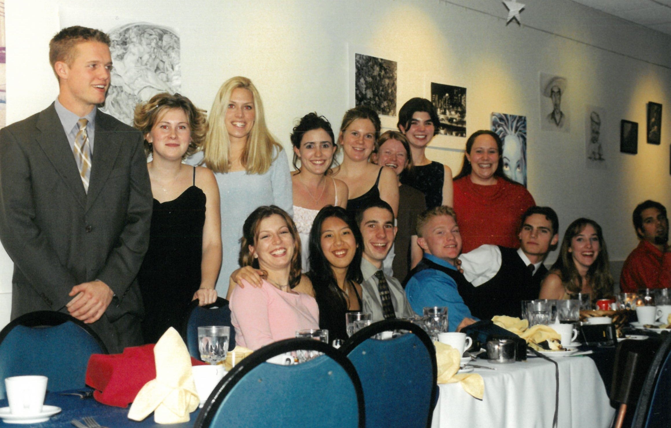 Students gathered together at a banquet