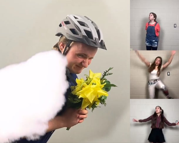 zoom call with students acting