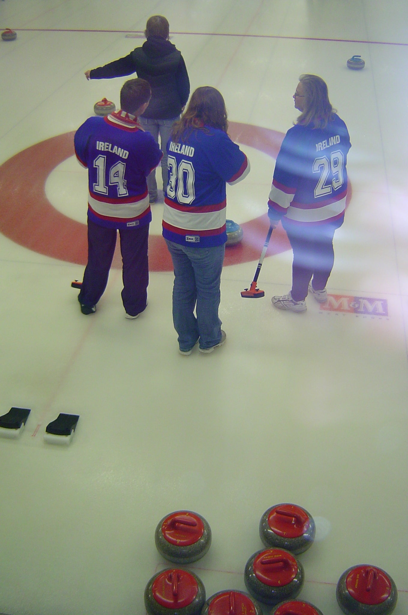 Tim and his hockey teammates.