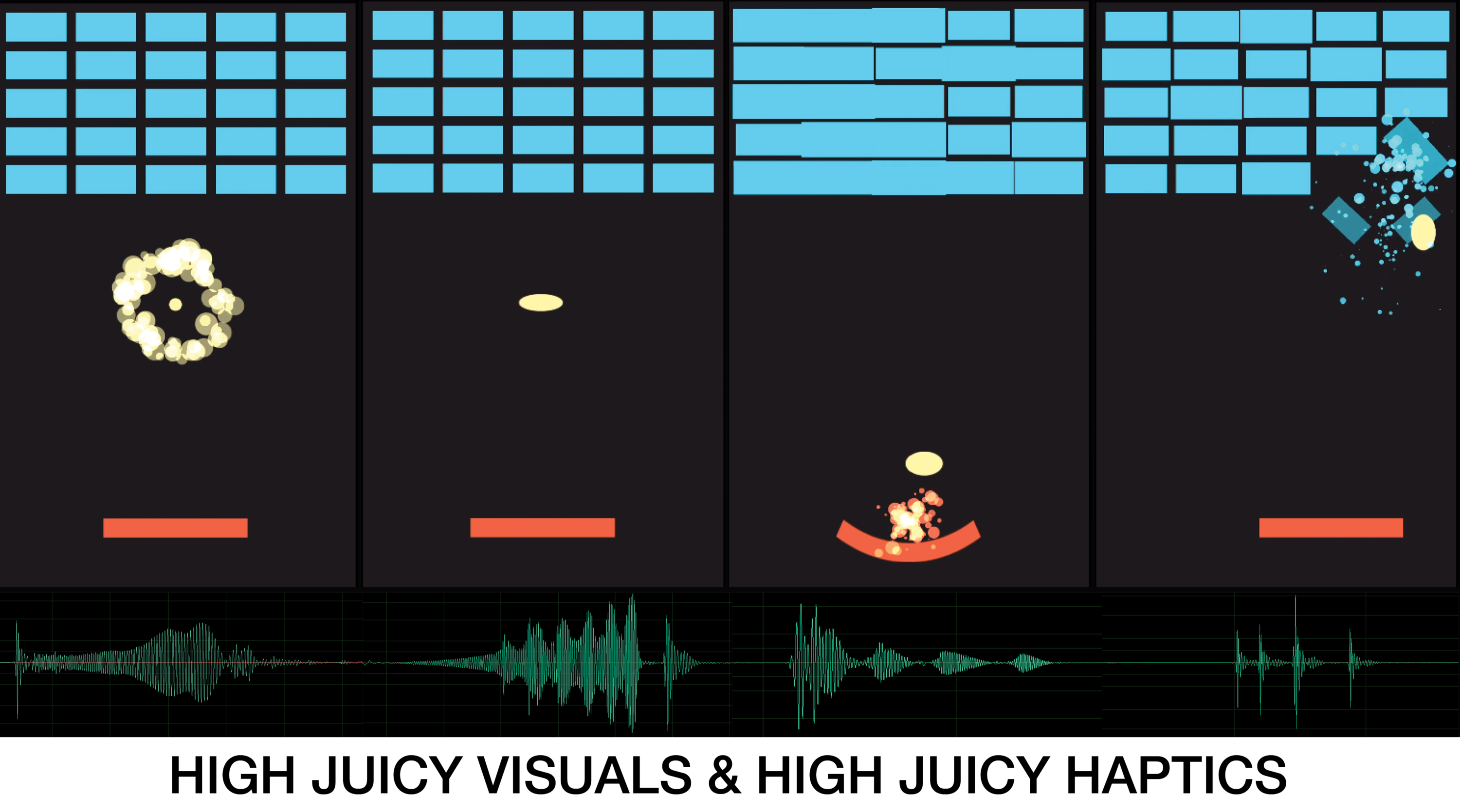 Juicy haptics screenshot of exaggerated screen and haptic effects