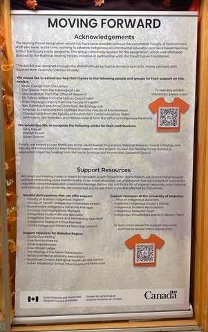 This banner provides the exhibit acknowledgements, references, and support resources