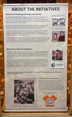 This banner describes the initiatives involved with the Healing Forest concept