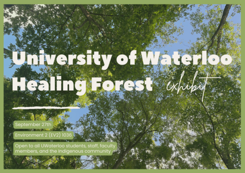 The front of the Healing Forest Exhibit postcard.