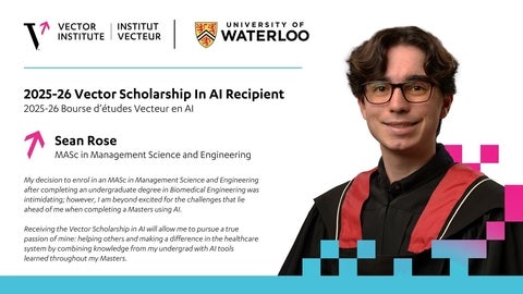 Sean Rose awarded the Vector Scholarship in AI