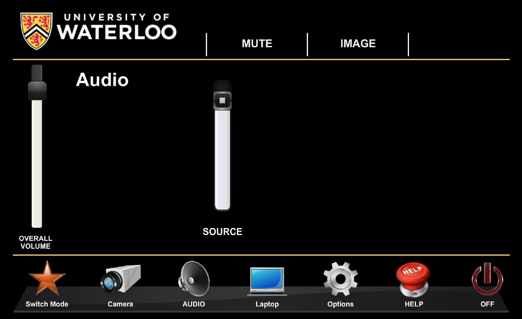 Screen shot of audio control