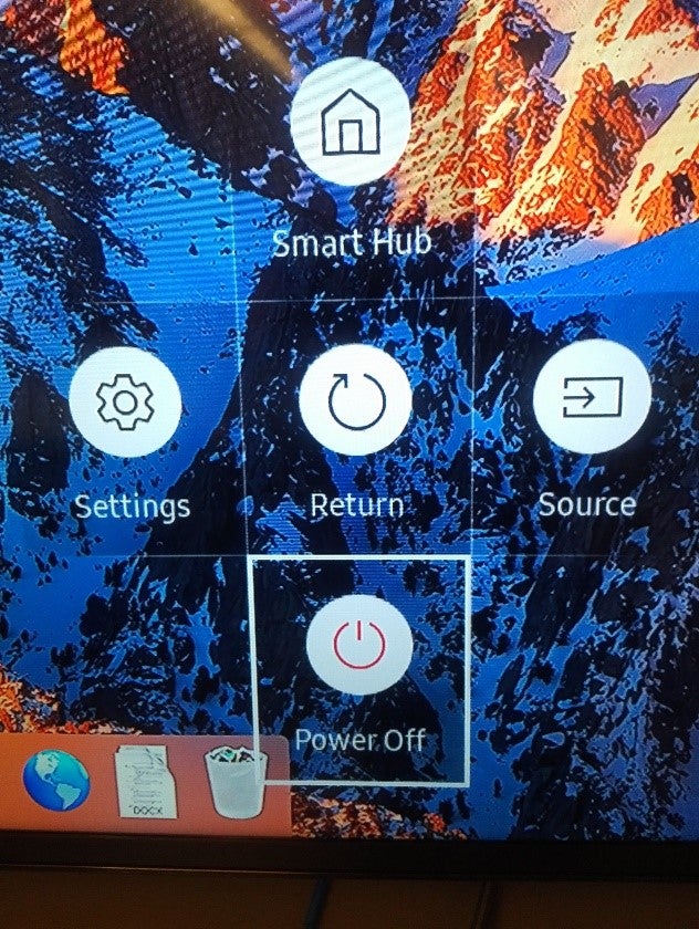Photo of TV on-screen power off option
