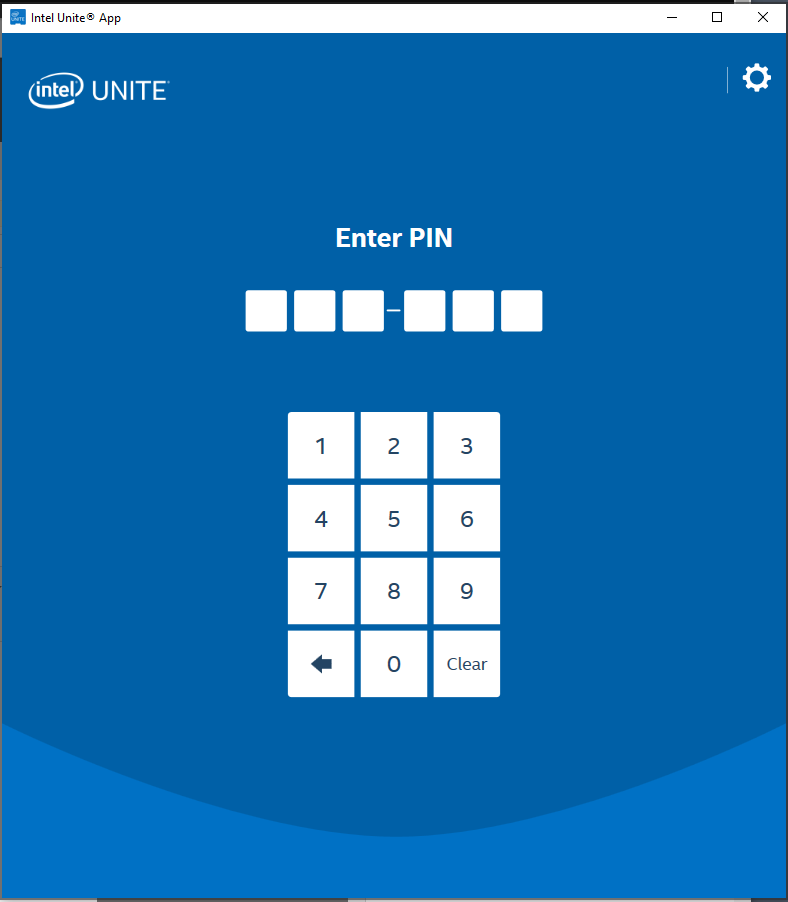 Screenshot of Intel Unite PIN entry pop-up