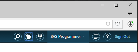 Screen capture of SAS Help logo in browser