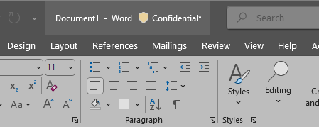 Sensitivity Label in Word