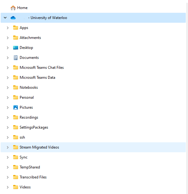 Screenshot of Windows File Explorer showing where the "Stream Migrated Videos" folder is located in OneDrive