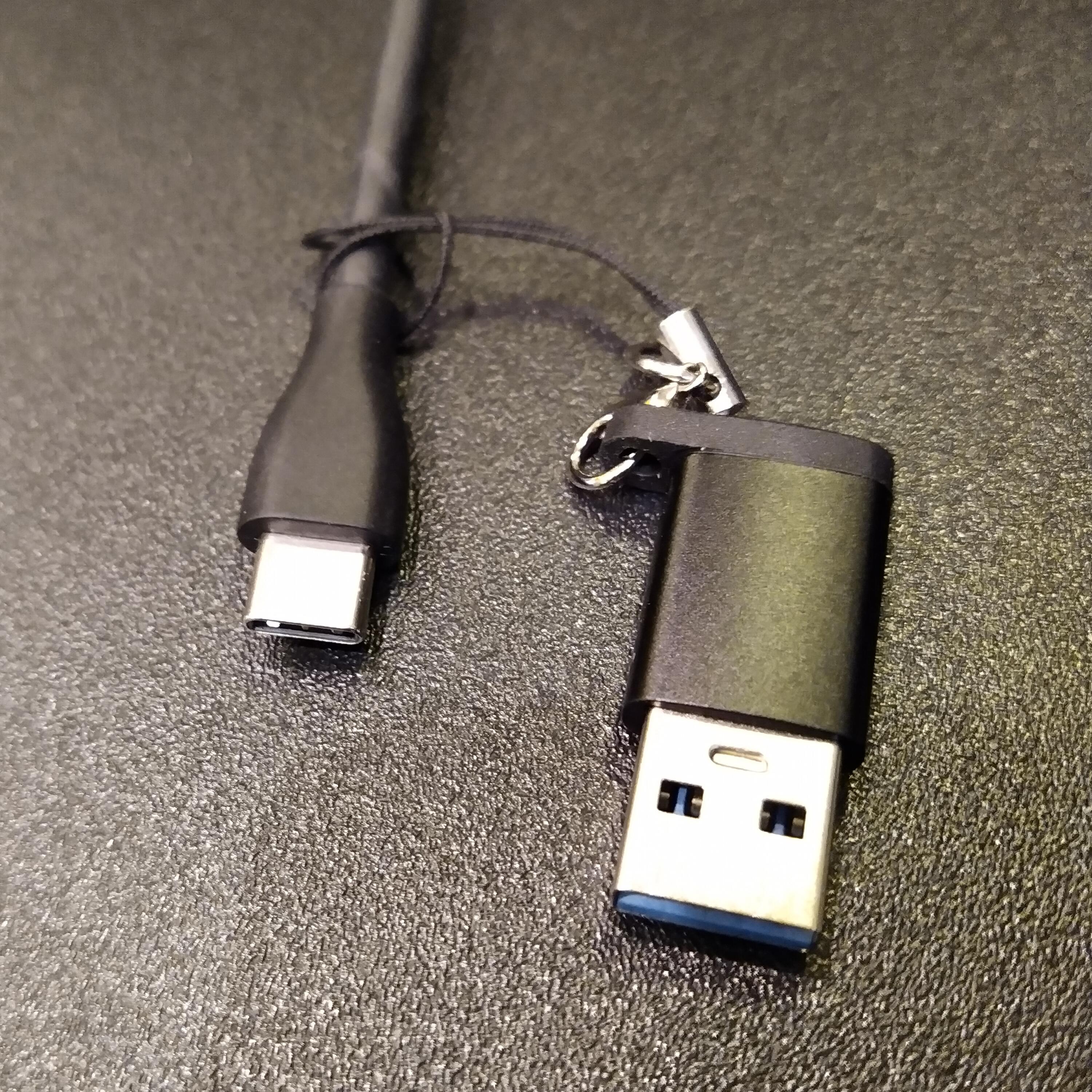 Image of USB cable with USB-c adapter 