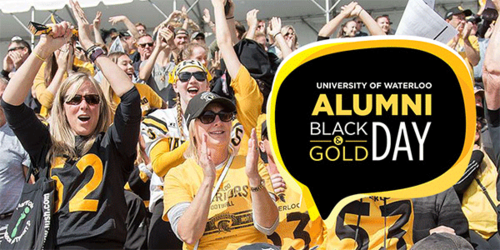 Alumni black and gold day promotional poster