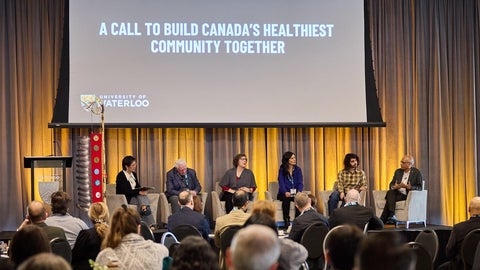Panelists on stage at Healthy Waterloo Summit.