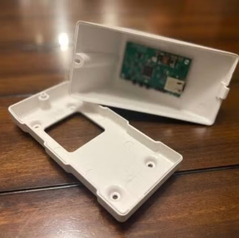 Radar device open to show inside.