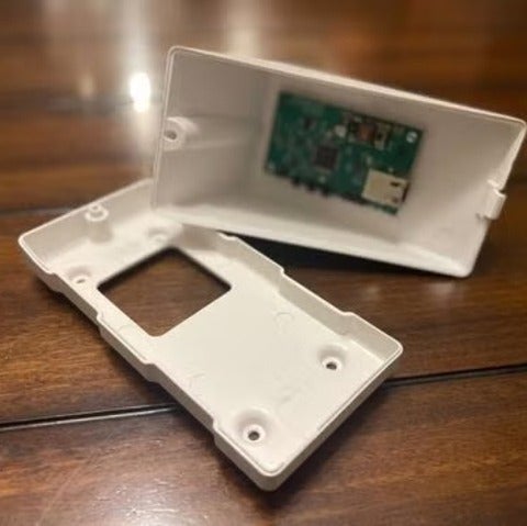 Radar device open to show inside.