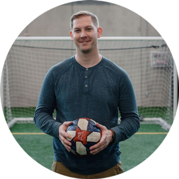 ​Chad holding soccer ball. 