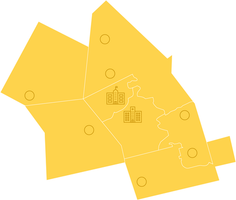 map of the region of waterloo with landmarks