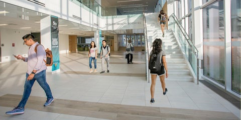 Students in Applied Health Sciences Foyer.