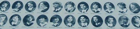 Graduation class composite from 1980s.