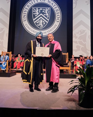 Albert receiving his degree