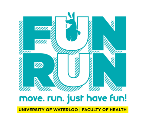 Fun Run logo and slogan "move. run. just have fun!" 