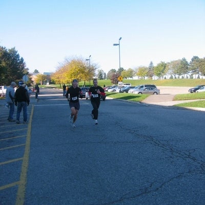 Two male runners running 