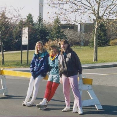 Three female participants taking a break