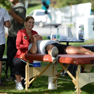 AIM Institute post-race massage therapy