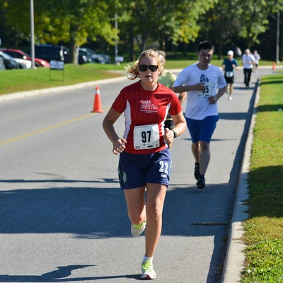 Participant running along ring road