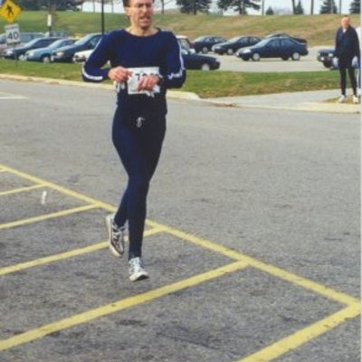 A male runner running.