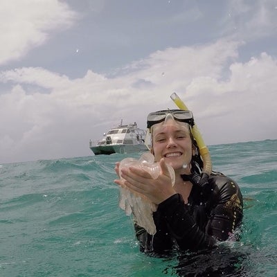 Meghan Holding a Jelly Fish 