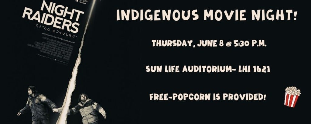 Indigenous movie night flyer featuring the official movie poster and event details 