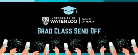 Grad Class Send Off Banner with Champagne and Sparklers