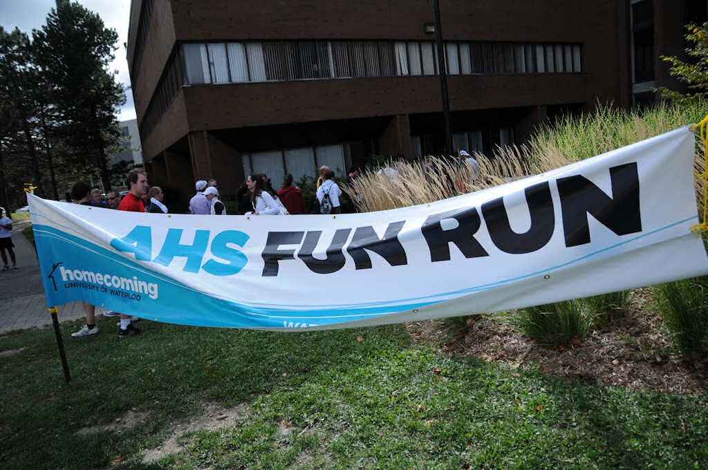 A banner that says "AHS FUN RUN"