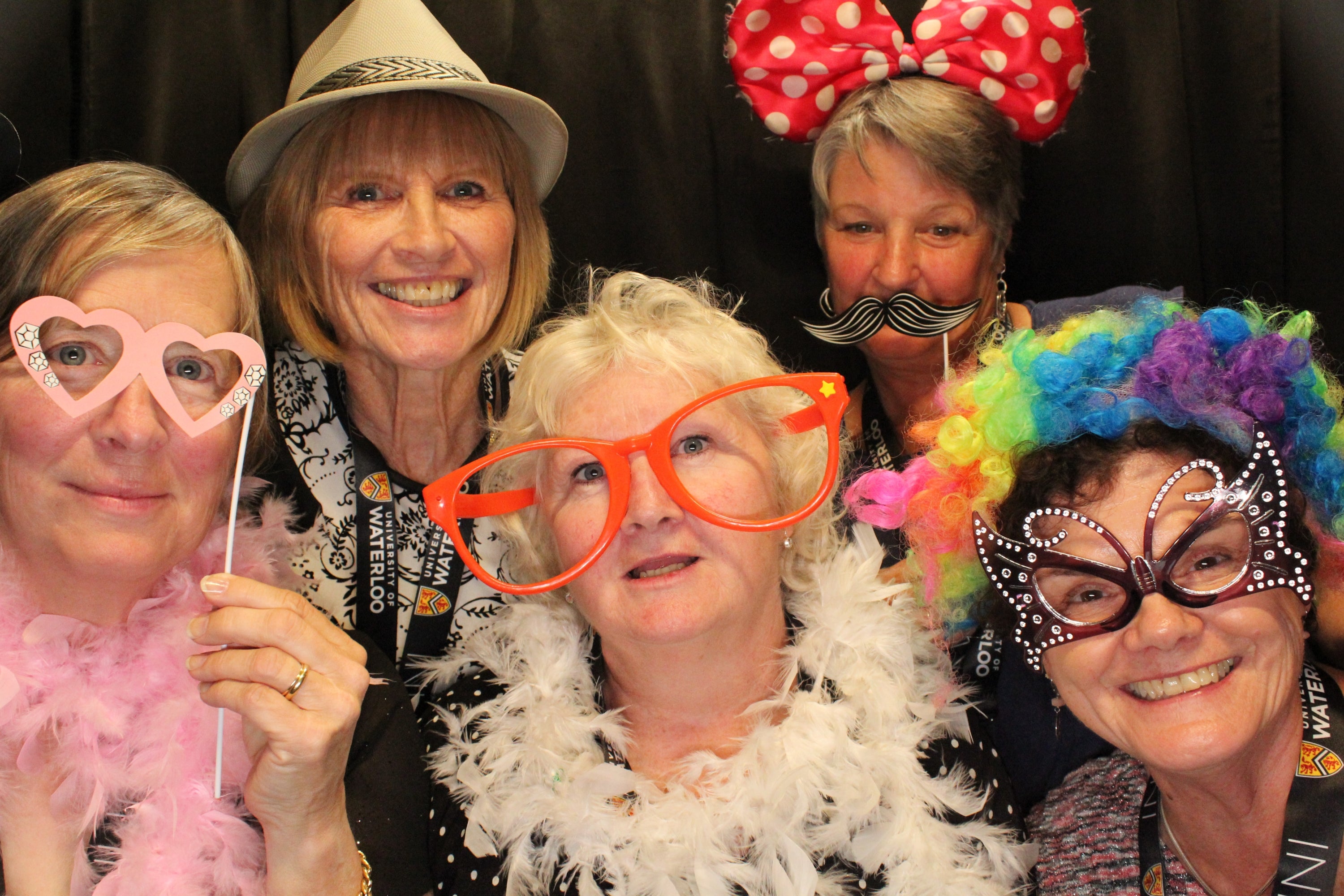 Attendees in the photo booth