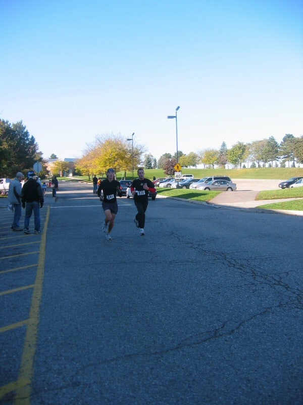 Two male runners running 