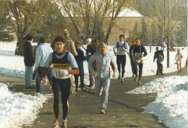 Participants of Fun Run race running.
