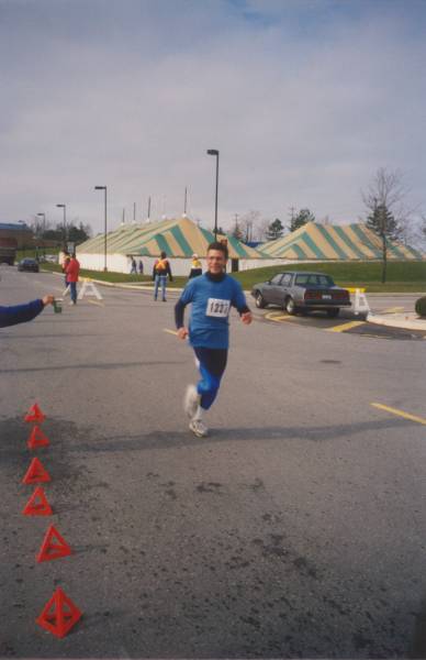 A male runner running. 