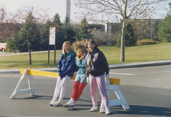 Three female participants taking a break