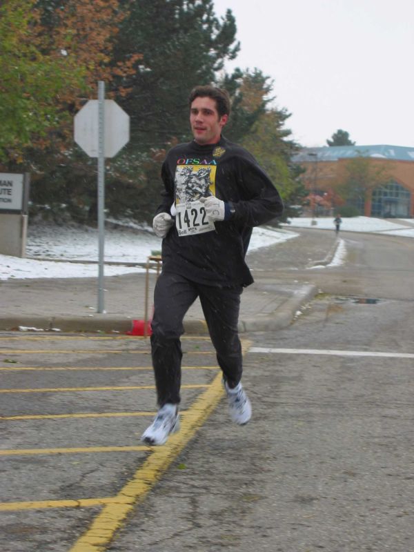 A male runner running.