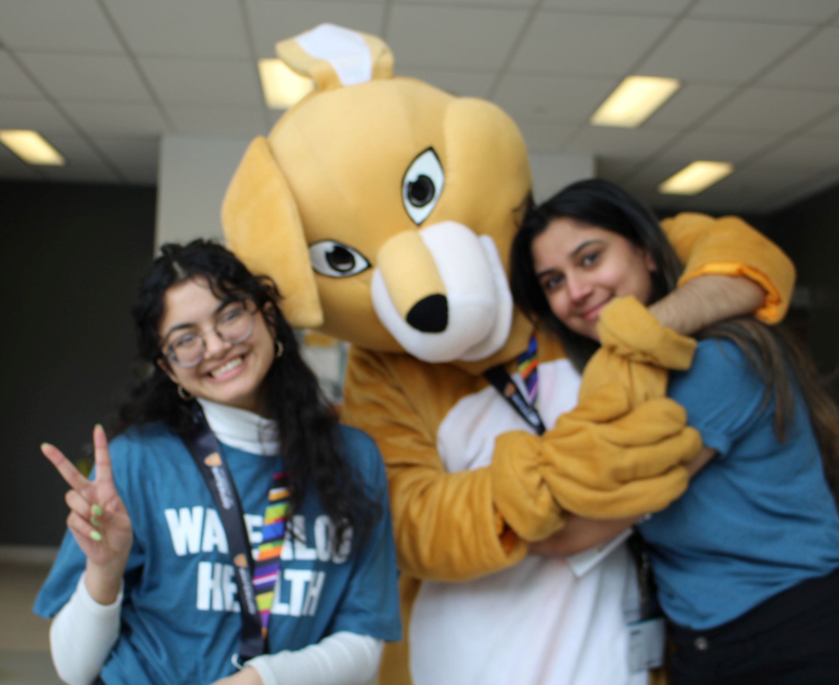 students with the Health mascot