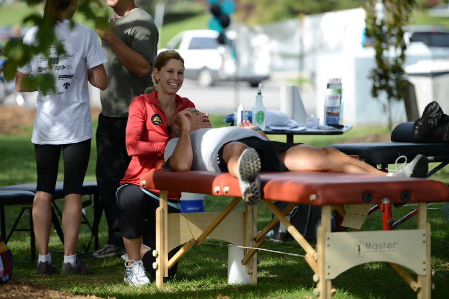 AIM Institute post-race massage therapy