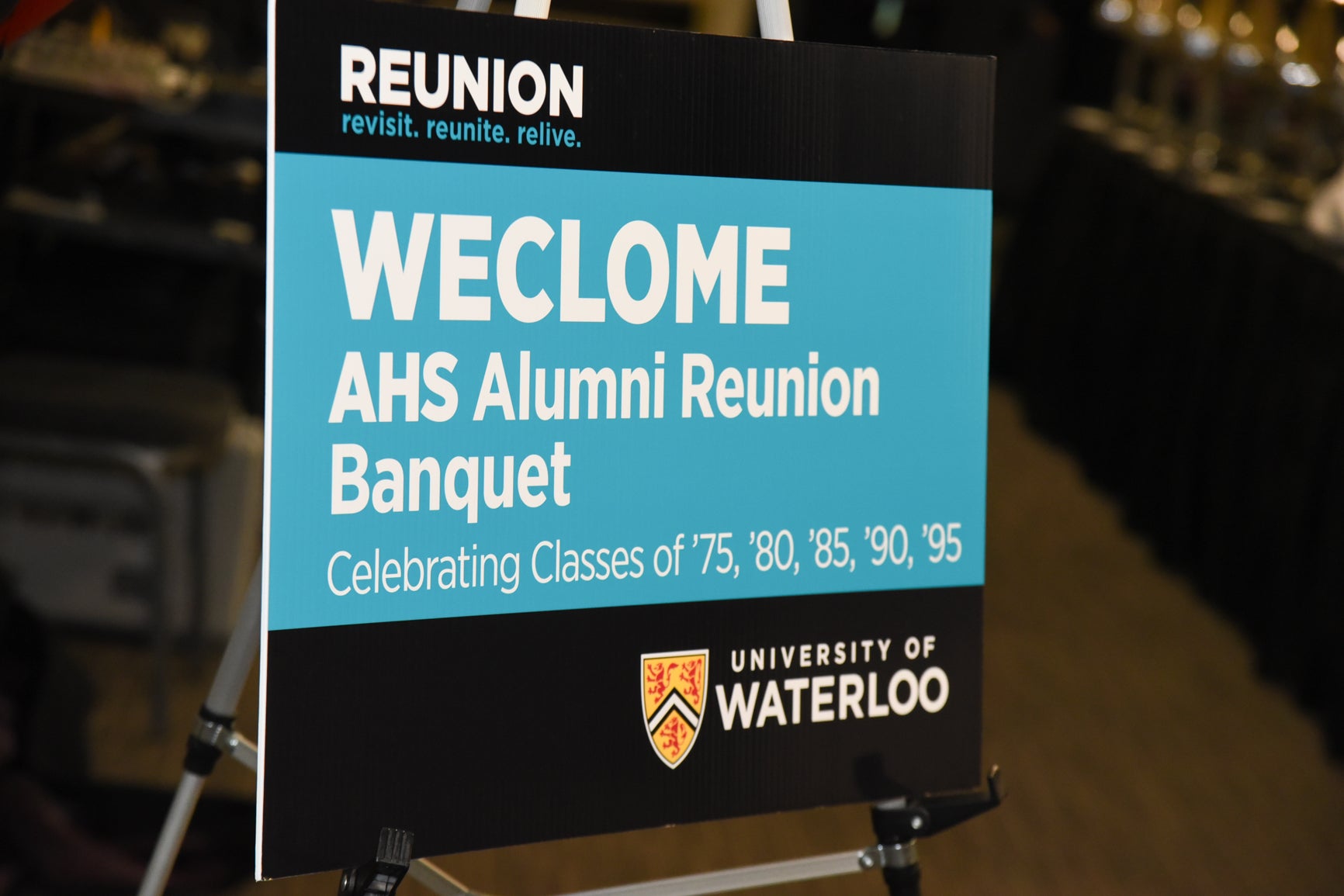 AHS Alumni Reunion Banquet sign