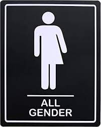 All gender washrooms sign